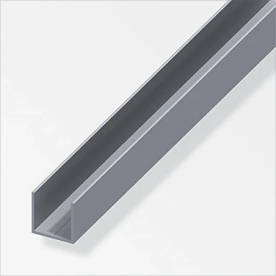 Image of Square U Profile 1m x 15.5mm 1.5mm Aluminium