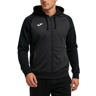 Image of Joma Men&#039;s Academy Iv Hooded Sweatshirt, Anthracite Black, XXS
