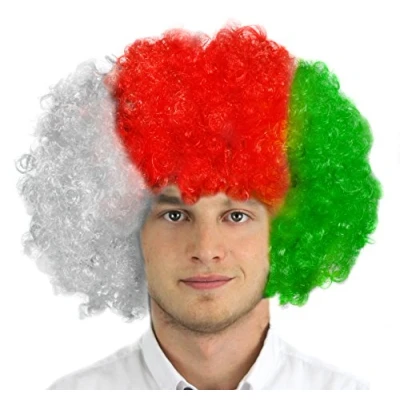 Image of I Love Fancy Dress ILFD2259 Unisex Afro Welsh Flag Supporters Wig, One size