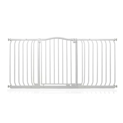 Image of Safetots Curved Top Safety Gate, 152cm 161cm, Matt White, Pressure Fit Stair Baby Gate for Doors Hallways and Spaces, Barrier, Easy Installation