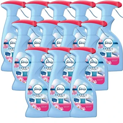 Image of Febreze Fabric Freshener Spray Blossom And Breeze 375 ML, Cleans Away Odours Trapped On Hard to Wash Fabrics Leaves A Light Fresh Scent 12 x ml