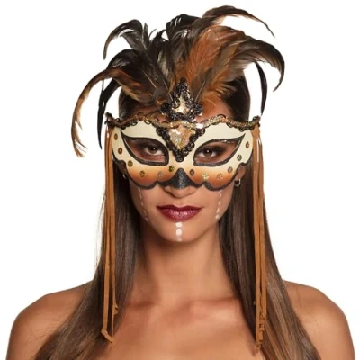 Image of Boland 10130787 Voodoo Mamba Eye Mask, Brown, Standard Size