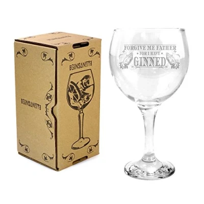 Image of Ginsanity 22oz (645ml) Gin Balloon Glass Cocktail (Gin &amp; Tonic Forgive me Father)