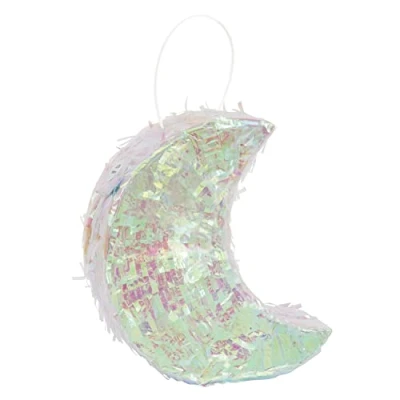 Image of Unique 26363 Mini Iridescent Moon Pinata Favour Decoration Purple Galaxy Party 1 Count (Pack of 1)