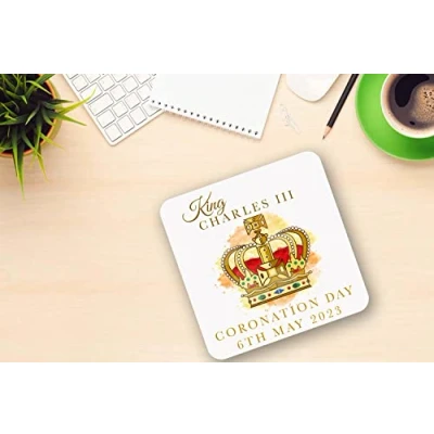 Image of British Coronation King Charles III Mug And Coaster Commemorative Memorabilia Souvenir Gift