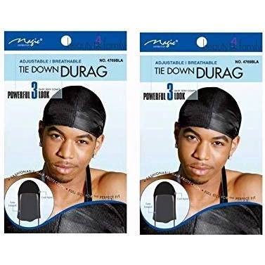 Image of Magic Tie Down Durag No.4769BLA (2pcs)