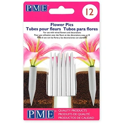 Image of PME Small Flower Pics, Pack of 12 , White