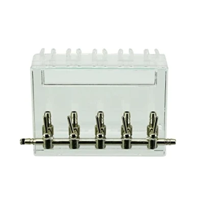 Image of Metal Air Flow Pump Control Manifold Splitter Valve Airline Oxygen Divider Custom Outputs for Aquarium Pond (5 Outputs)