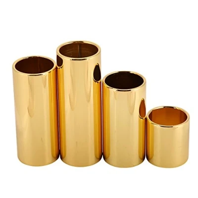 Image of 4pcs Guitar Slide, Electric Metal Slide Bar Guitars String Slides Golden