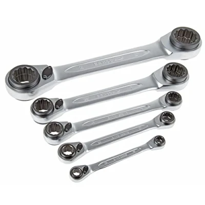 Image of Bahco BAHS4RM5T 8 36 mm Reversible Ratchet Spanner (Set of 5)