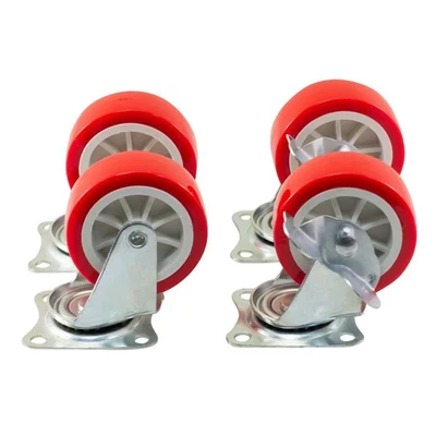 Image of Amtech S5675 Swivel Castor Set, 4 x 3 (75mm), Wheels for Moving Furniture with 200kg Loading Capacity, Non Marking