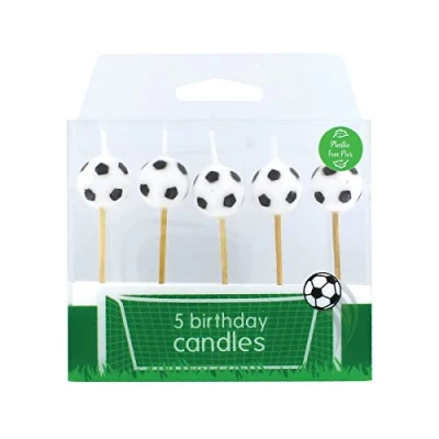 Image of Baked With Love Football Cake Candles, Cupcake Decorations, Candles Pack of 5