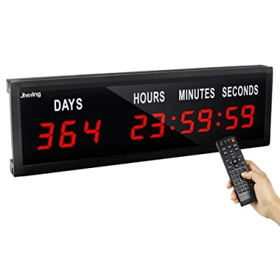 Image of Jhering LED Countdown Clock with Remote, Days Hours Minutes and Seconds, Digital Wall 1.8&quot; 9 Digits(Red)