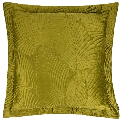 Image of Paoletti Palmeria Quilted Velvet Filled Cushion Rust Size 60 cm x