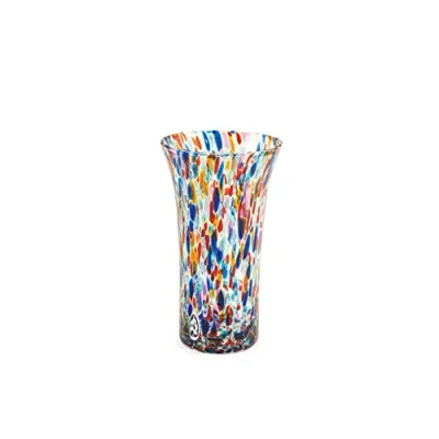 Image of H&amp;h Venetian Flared Glass Vase, 21 cm, Made in Italy