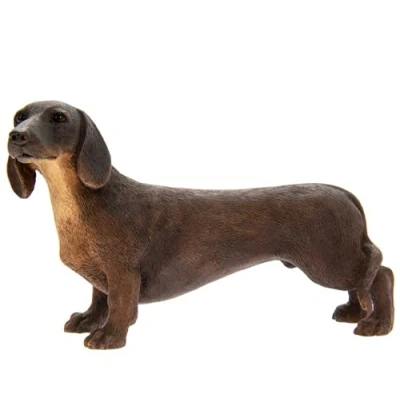Image of Dog Ornaments Figure Gifts Statues (Brown Dachshund Statue)