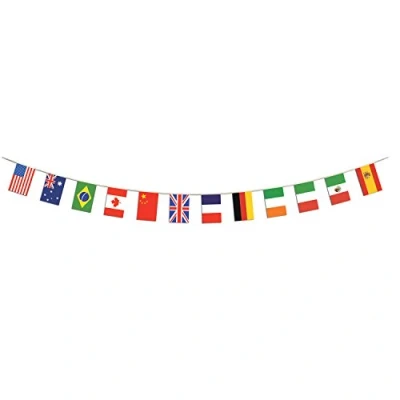 Image of Beistle 57739 International Flag Pennant Banner, 12&quot; x 14&#039; 6&quot;, Multicolor