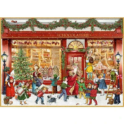 Image of Carousel Home and Gifts Deluxe Traditional A4 Christmas Advent Calendar The Chocolate Shop