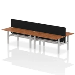 Image of Air B2B 1800x800mm Adjustable 4P Bench Desk CP Walnut/Silver + Screen