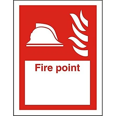 Image of Seco Fire Helmet, with Point Location Sign, 150mm x 200mm 1mm Semi Rigid Plastic