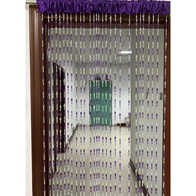 Image of ZiDeTang Acrylic Beaded Door Curtain Décor Tassel Room Divider (Purple, 100cm by 195cm)