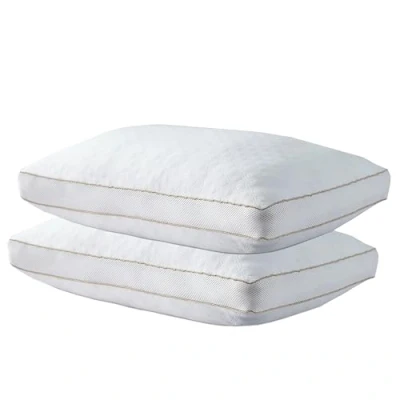 Image of MH Home Airmax Pillows Pack of 2 Air Mesh Sides Maximising Airflow Preventing Overheating for a Cool Night&#039;s Sleep (White, 2)