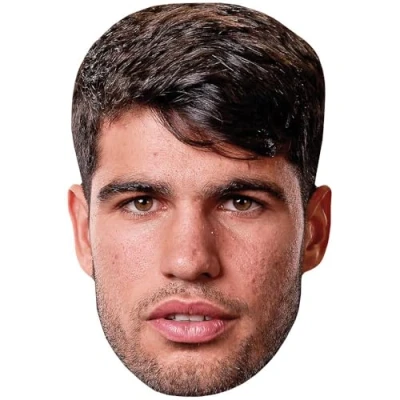 Image of Carlos Alcaraz Garfia (Stubble) Celebrity Mask, Flat Card Face, Fancy Dress Mask