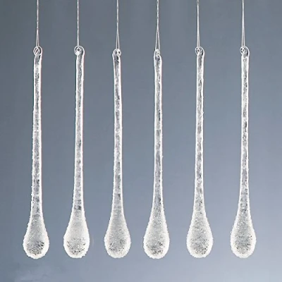Image of Widdle Gifts Glass Christmas Tree Decoration (6 Frosted Droplets 1319)