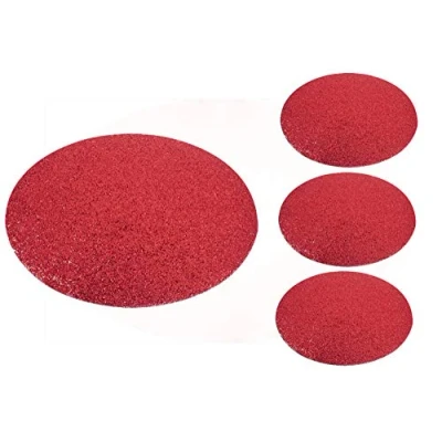 Image of Toyland® Pack of 4 Red Glitter Oval Placemats 42cm x 30cm Christmas Tableware