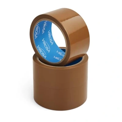 Image of VIROSA EXTRA VALUE Packing Tapes 48mm x 66m Ideal as Fragile Tape Roll, Tape, Packaging Pack, Heavy Duty for Moving House, Box (3 rolls, Brown)
