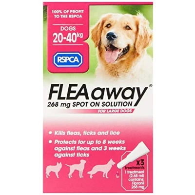 Image of RSPCA FleaAway Spot on Solution for Large Dogs, 268 mg Pink