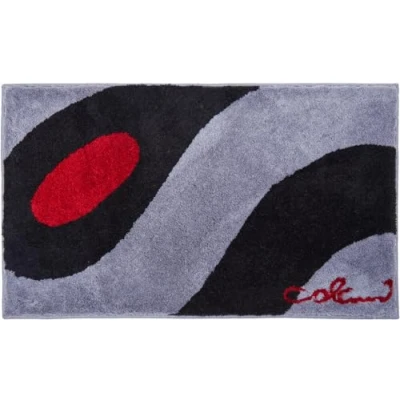 Image of Grund Designer Bath Mat COLANI, Ultra Soft and Absorbent, Anti Slip, 5 Years Warranty, Colani 35, 60x100 cm, Light Gray Black