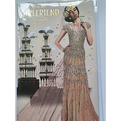 Image of Art Deco Girlfriend Birthday Card