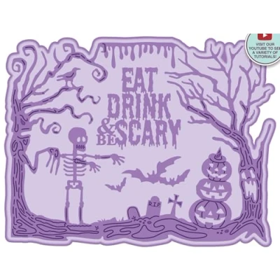 Image of Creative Expressions Sue Wilson Halloween Skeleton Frame Craft Die, Brown, 6 x 4.6 inch