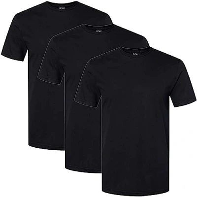 Image of GILDAN Men&#039;s Cotton Stretch T shirts, Multipack Underwear, Black Soot (Crew 3 pack), M UK