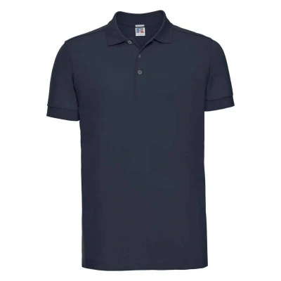 Image of Russell Athletic Mens Pique Stretch Polo Shirt (French Navy) Size Small