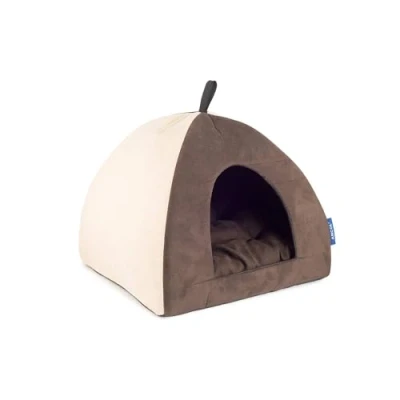 Image of Cat Bed Ancol Sleepy Paws Pyramid Faux Suede