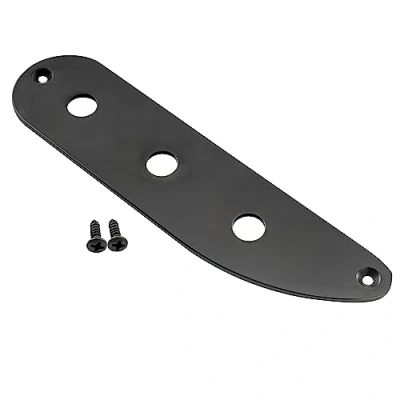 Image of Musiclily Pro Steel 3 Hole Bass Control Plate for Vintage PB/Tele Style Electric Bass, Black