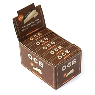 Image of OCB 15160 Unbleached Virgin Filter Tips perforated Wood Fibre 18 x 60 mm, 25 50