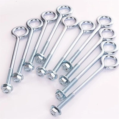 Image of 10x Large Marine Grade Zinc Plated Stainless Steel Eye Bolts M10 x 200mm