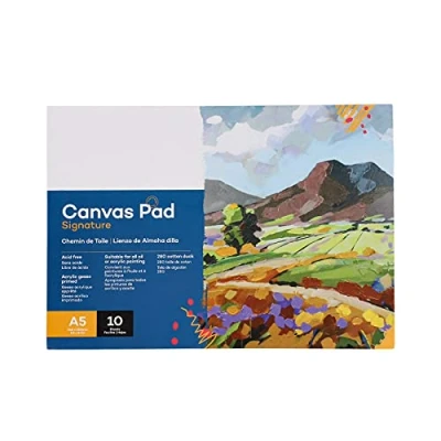 Image of 10 Sheets 29.7 * 21 cm Canvas Paper Pad Acrylic Oil Painting Glue Bound Multimedia for Artist Lover Amateurs