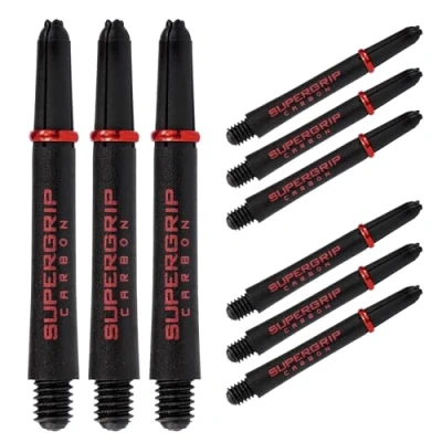 Image of Harrows Darts 3 x Sets of Supergrip Carbon Dart Stems 9 Shafts in Total Medium, Midi &amp; Short (Red, Midi)