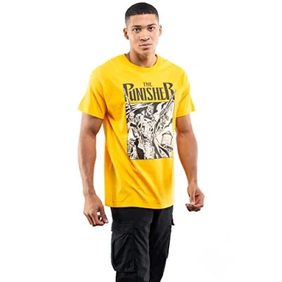 Image of Marvel Men&#039;s Punisher Dual T Shirt, Gold, X Large