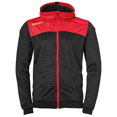 Image of Kempa Emotion 2.0 Hooded Jacket Children&#039;s Black/Red/Yellow, 128