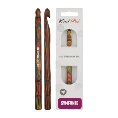 Image of KnitPro KP20714 10 mm Symfonie Crochet Single Ended Hooks, Multi Color
