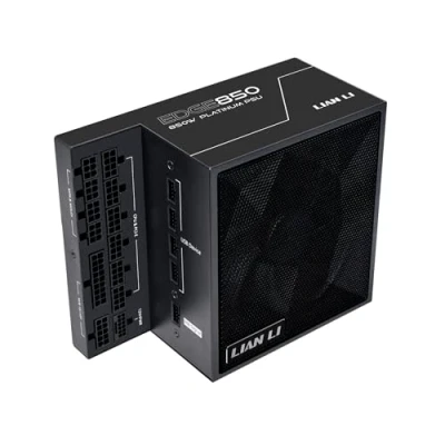 Image of Lian Li Edge Series 850W Full Modular Power Supply 80 Plus Platinum ATX 3.0, 3.1 PCIE 5.1 L Shape Design for Dual Chamber Case 120mm FDB Fan Supports up to 4X USB Devices Black (EG0850BE.US)