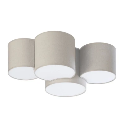 Image of TK Lighting Mona nature ceiling light, 4 bulb linen