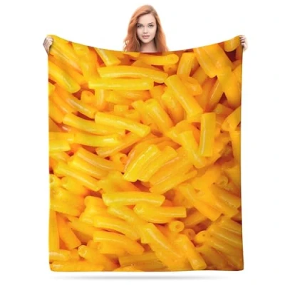 Image of Cantidelli 3D Funny Realistic Food Macaroni Flannel Fleece Throw Blankets 50&quot;X40&quot; Soft Cozy Fluffy Winter Fall Blanket Fuzzy Plush Home Decor for Couch Bed Sofa Living Room Bedroom