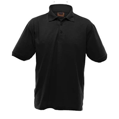 Image of Ultimate Clothing Heavyweight Polo Shirt Unisex, Black, 4XL
