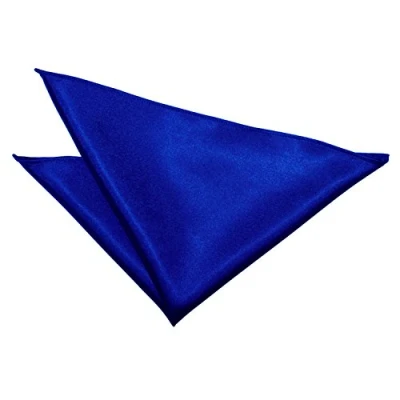 Image of DQT Men Blue Solid Plain Stripe Floral Paisley Polka Dot Pocket Square Satin Royal